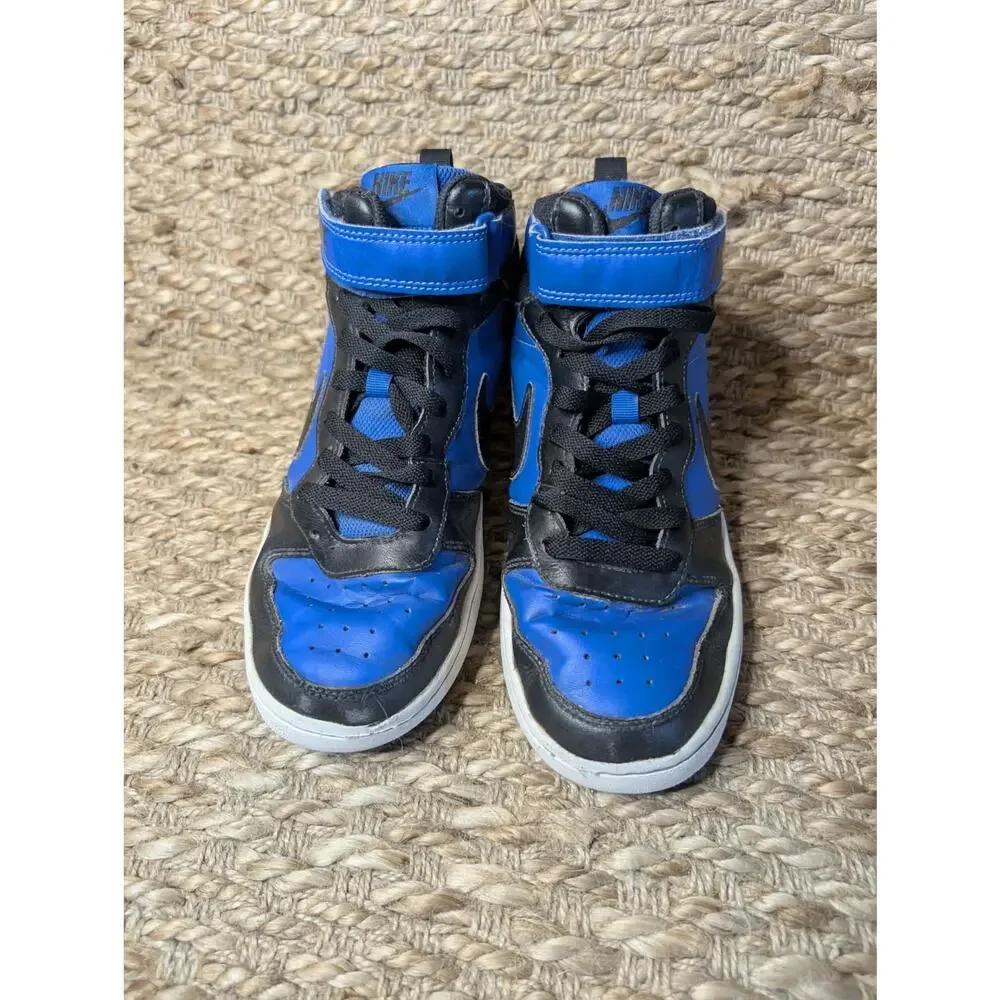 Nike Boys Court Borough Mid CD7782-404 Blue Basketball Shoes Sneakers Size 7Y